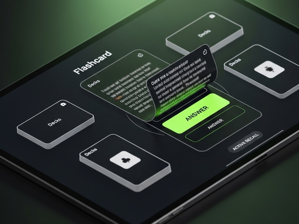 Flashcard Flipping or Quiz Interface
